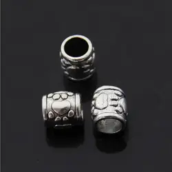 20pcs/lot Tibetan Silver Dog Paw Spacer Beads Metal Big Hole Bead 6mm fit Bracelet Making DIY Jewelry Making Accessories