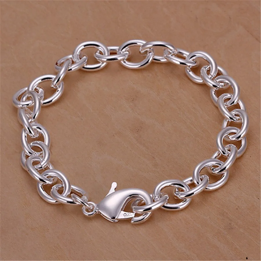 

925 Hot sales silver-color bracelet for women high quality fashion jewelry elegant lovely lady men for charms cute , H089