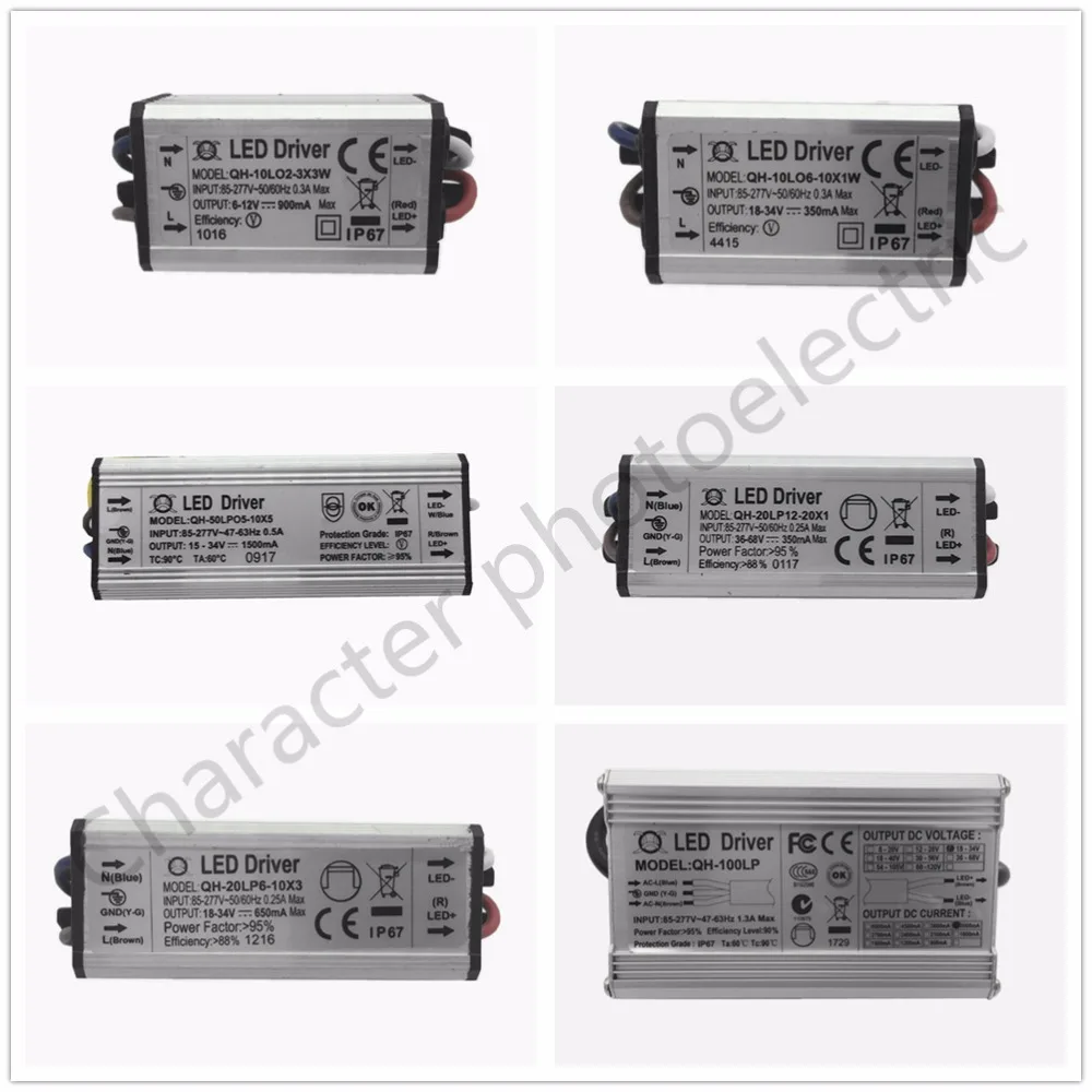 LED Driver Power Supply 1W 3W 5W 10W 20W 30W 36W 50W 100W 300mA 600mA 1 3 5 10 30 50 100 W Watt Lighting Transformers Waterproof