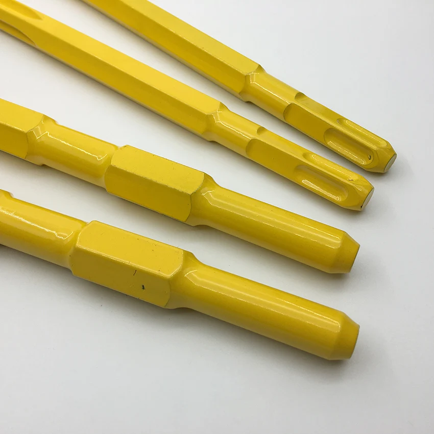 สแควร์ Handle 2 Pits 2ช่องเจาะชี้หกเหลี่ยม Chisel Strong เครื่องมือเจาะเครื่องตัด Spade 4อุปกรณ์เสริม