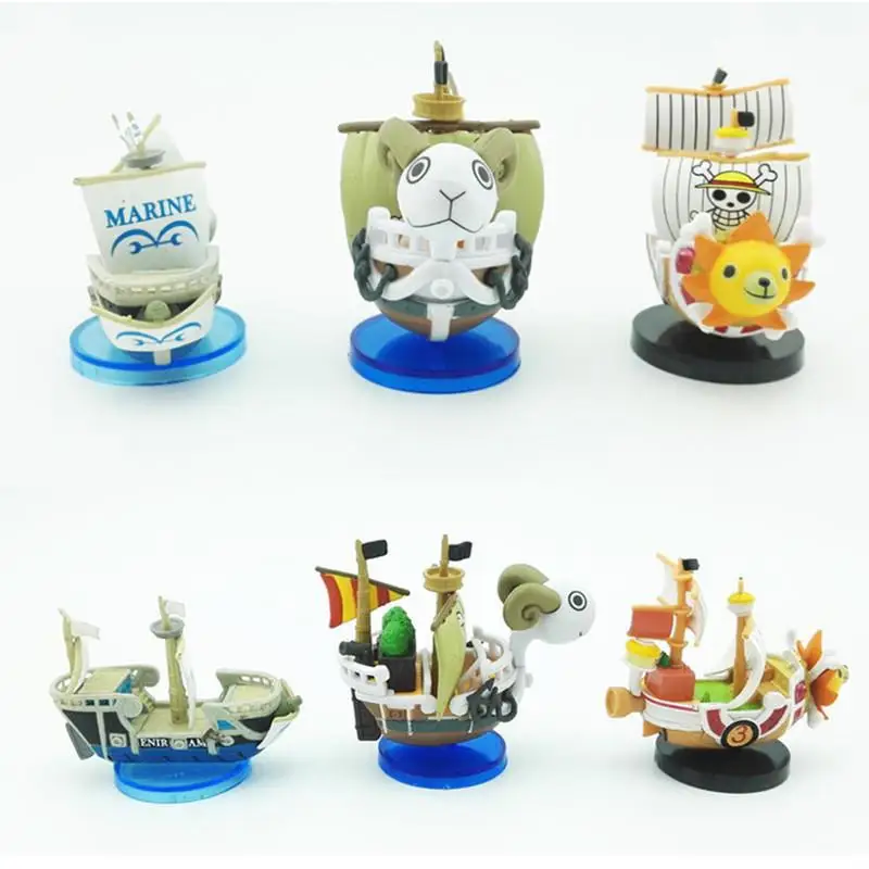 New PVC Japanese ONE PIECE Cartoon Boat Aquarium Decoration Fish Tank Ship Ornament Merry Sunny Marine Ship Figure Aquatic Decor