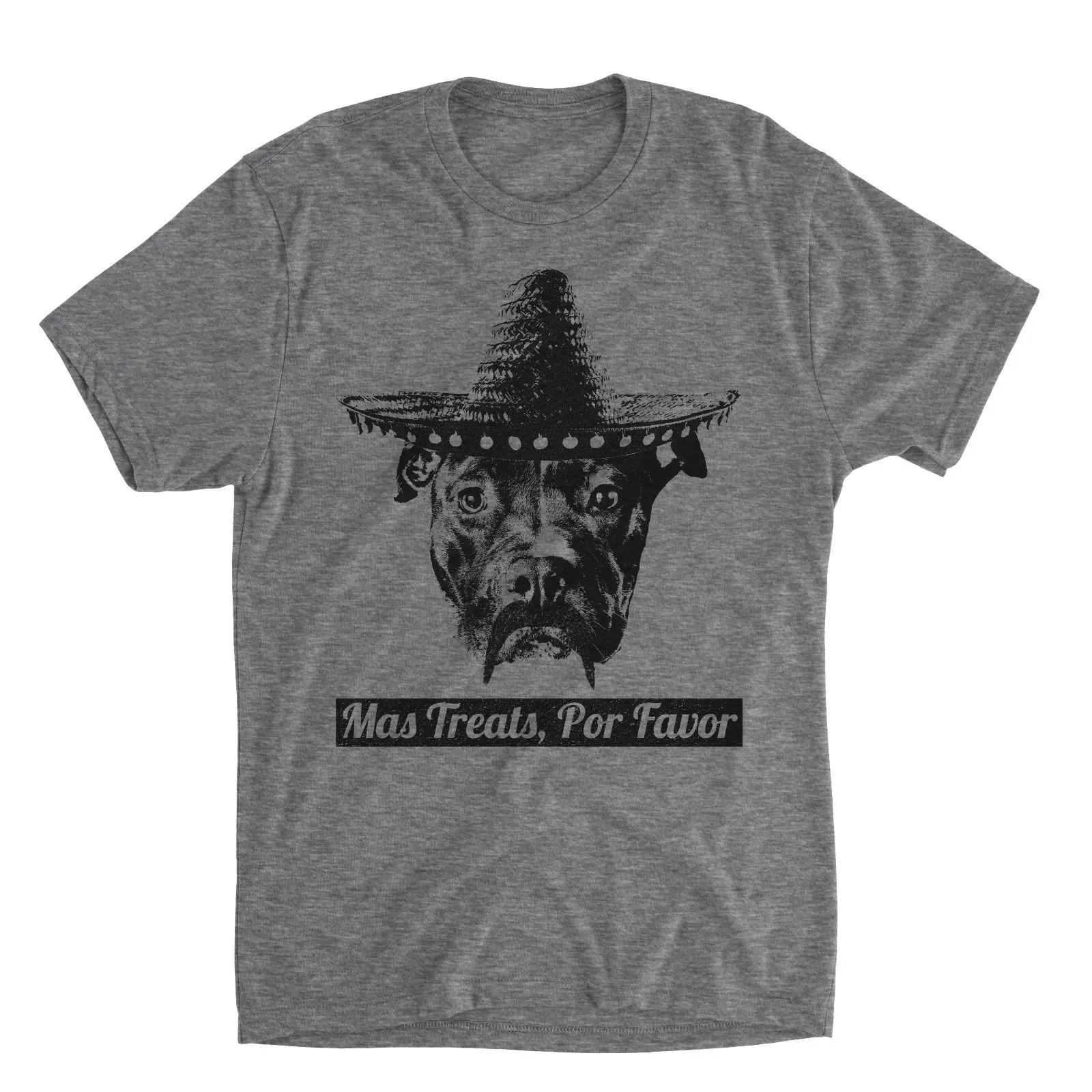 2019 Newest Fashion Mas Treats Por Favor Funny Men's Pitbull Shirt Dog Lover Tee Humor Mexican O-Neck T Shirt