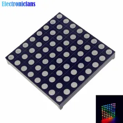 Mini pantalla LED de matriz de puntos a todo Color, pantalla de tubo Digital de ánodo común RGB, rojo, verde, azul, para bricolaje, 60mm x 60mm x 5mm, 8x8 8x8