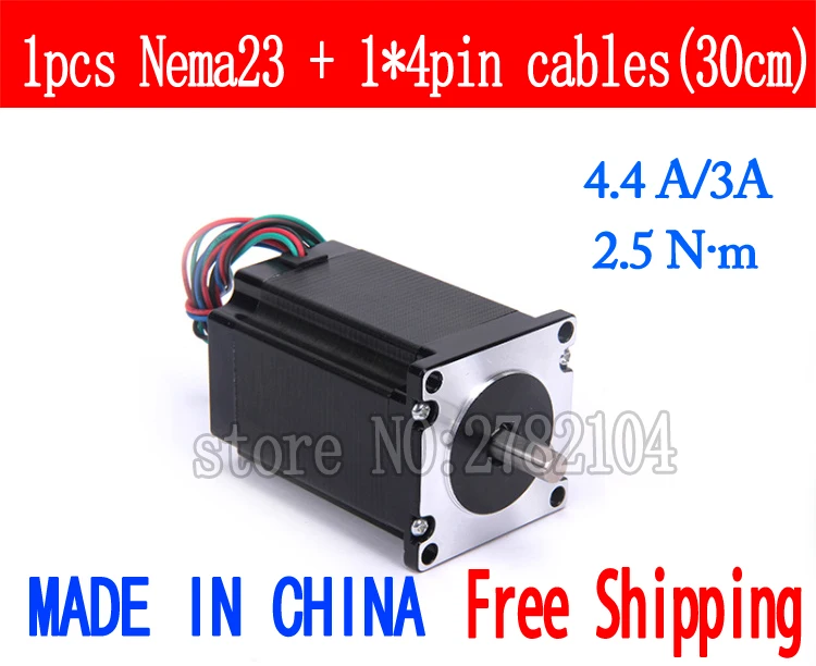 

Free shipping 1pc Quality 57HB4401 4-lead Nema 23 Stepper Motor 57 motor 57BYGH 4.4A/3A 2.5N.m CNC Laser and 3D printer