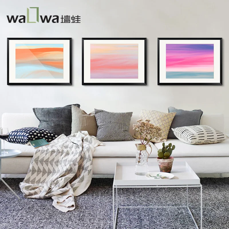 The wall color frog symphony of modern living room decoration painting fresh and simple backdrop of abstract painting watercolor