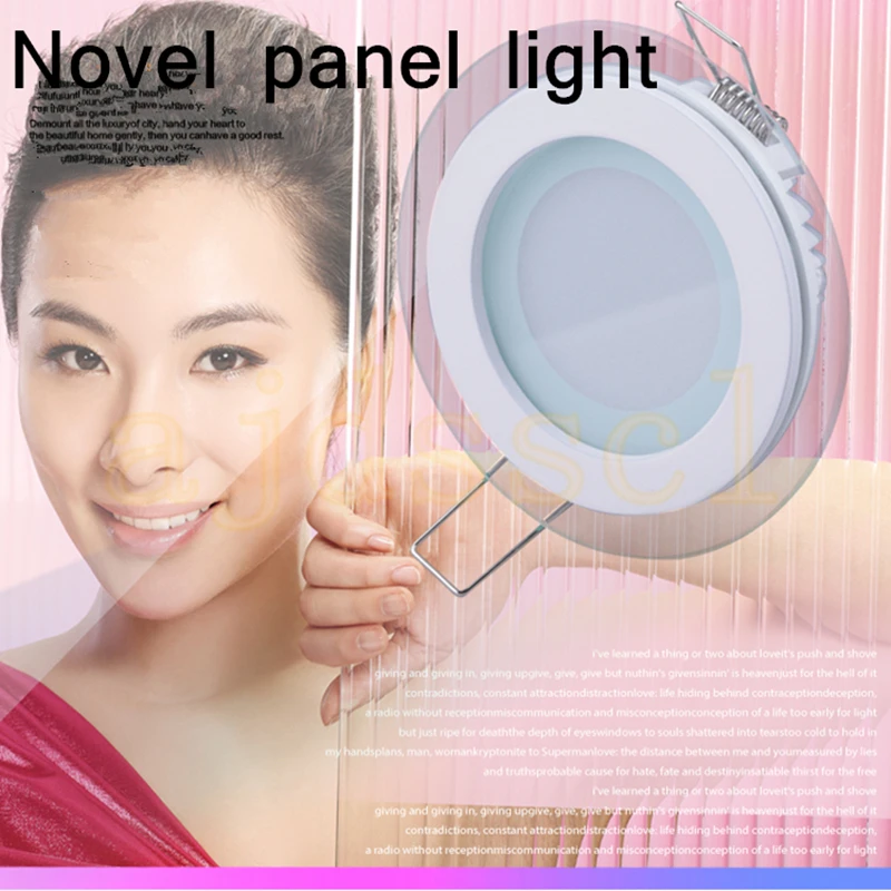 LED Panel Downlight 1PCS Dimmable Super Bright Glass Square round Ceiling Recessed Panel Lights LED Spot Light Bulb AC110V 220V