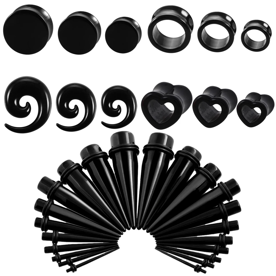 2 szt. Serce tunel wtyczka piercing akrylowa spirala ucha stożkowe Piercing Earlets nosze Gauge Expander zatyczki siodłowe biżuteria