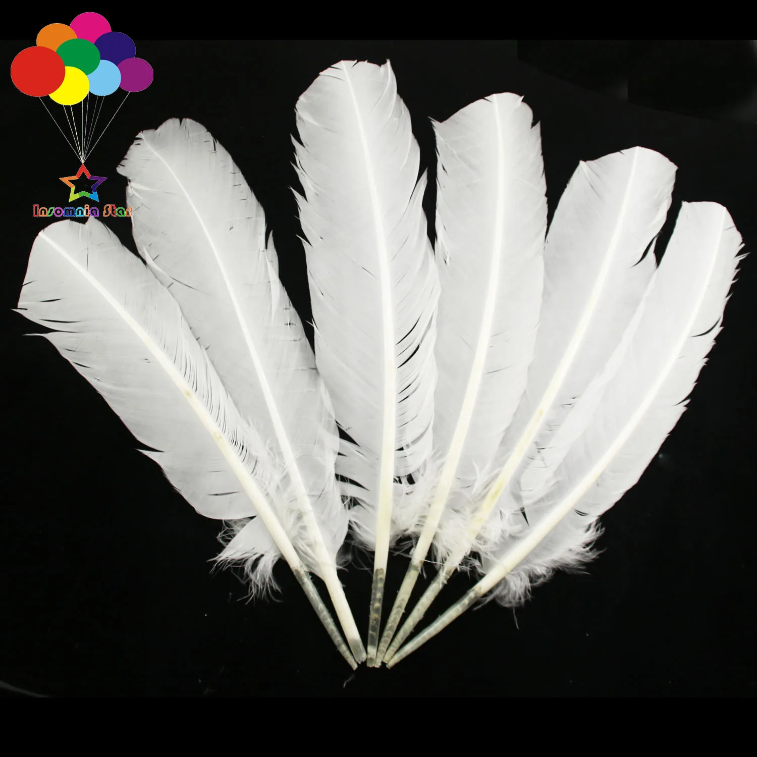 10 Color Goose Plumes, Turkey Pointers, Quill Large Feathers for Fashion Decorations, 10-12in, 10-100PCs per Lot