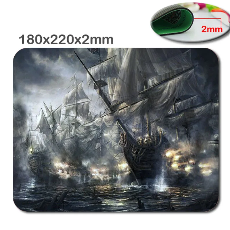 Customized Rectangle World of warship Non-Slip Rubber 3D HD fast printing gaming rubber durable notebook mouse pad 180x220x2mm