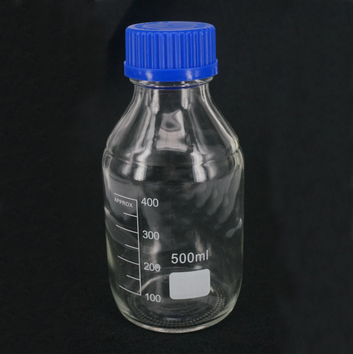 500ml Graduated Round Glass Reagent Bottle Blue Screw Cap Screw On Cover  Graduation Sample Vials Plastic Lid