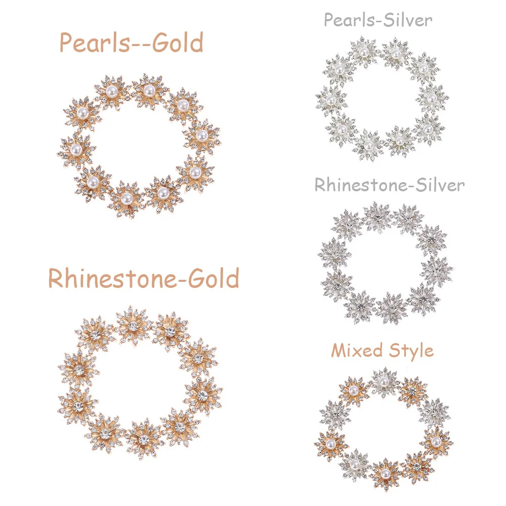 10PCS 16mm Snowflake Rhinestone Buttons Flatback Plating Pearl Hairpin Apparel Sewing Buckle DIY Craft Clothing Decoration Tool