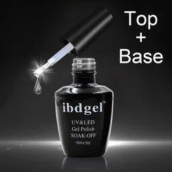 IBDGEL Brand UV Matte Base and Top Salon Professional Nail Tools Soak Off 15ml Set Kit Soak Off Gel Nails Black Bottle Product