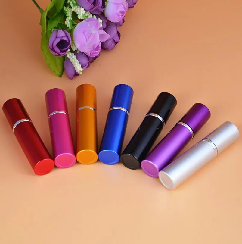 

Empty 5ml Anodized Aluminum Glass Compact Perfume Bottle Atomiser Mini Spray Fragrance Scent-bottle lin2904