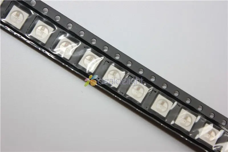 100pcs WS2812B Built-in WS2811IC 5050 SMD 4pin Individually Addressable Digital RGB LED Chip DC5V