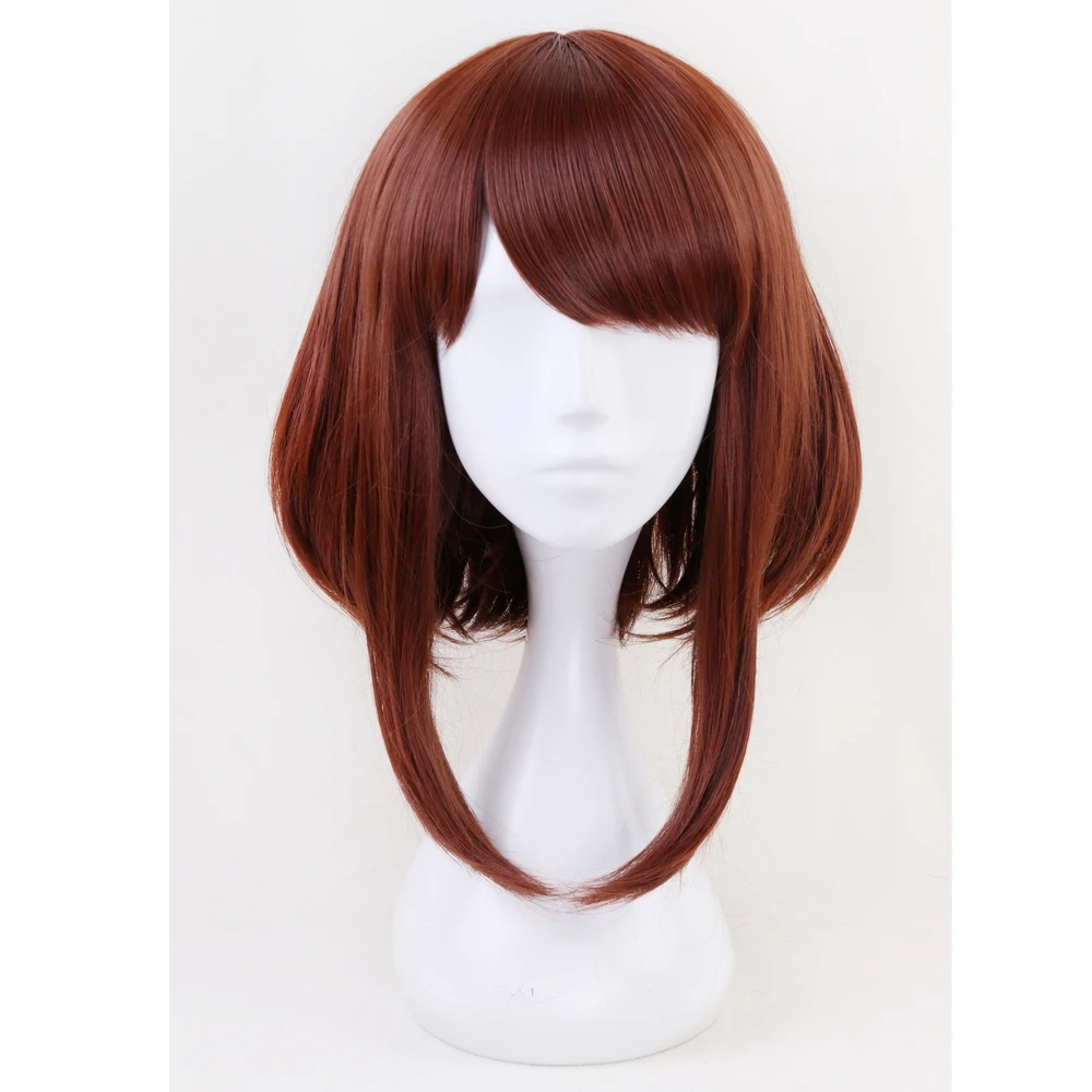 Anime My Hero Academia Ochako Uraraka Cosplay Wigs 35cm Brown Heat Resistant Synthetic Hair Perucas Cosplay Wig + Free Wig Cap