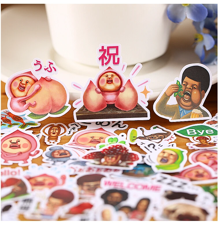 40pcs Creative Cute Self-made Peach People Scrapbooking Stickers /decorative Sticker /DIY Craft Photo Albums Kawaii