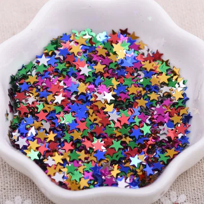 25 grammi/lotto. Mini 4 millimetri stella paillettes materiale Mestiere Scuola Materna di arti e mestieri Creativi articoli di attività FAI DA TE giocattoli l'apprendimento di Colore OEM