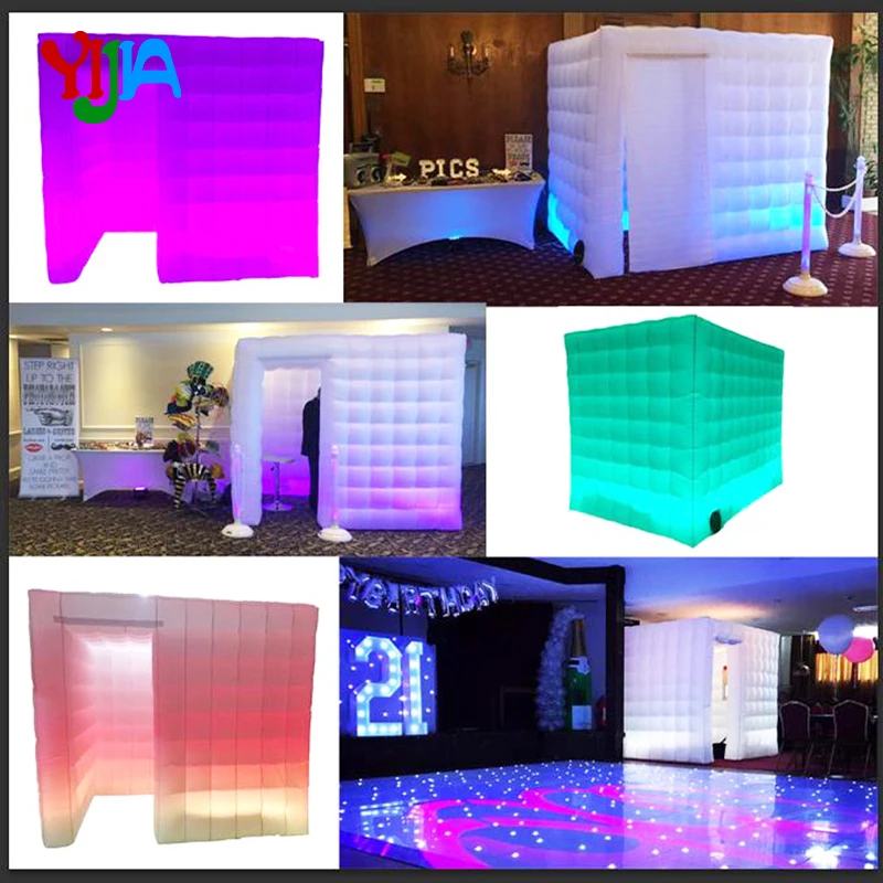 hot sale free shipping inflatable cube tent  led photo booth enclosure with fan