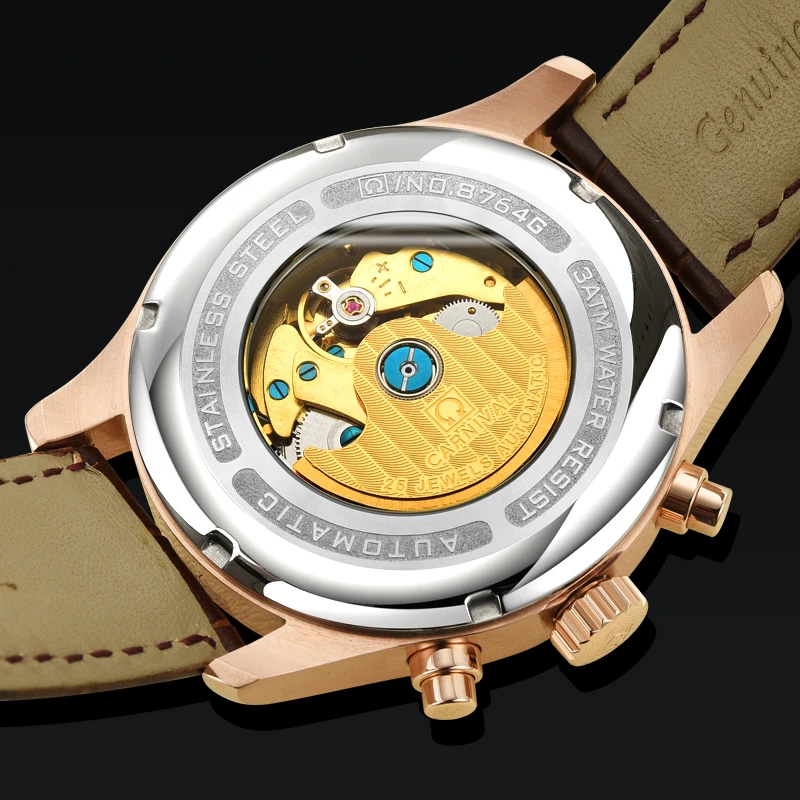 Switzerland I&W Carnival Brand Luxury Automatic Mechanical Men\'s Watches High Luminous Multi-function Waterproof Clock 8764G-2