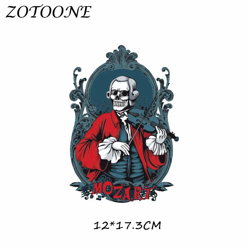 ZOTOONE Iron on Patches Skull Punk Heat Transfer Patches for Clothing T Shirt Beaded Applique Clothes DIY Accessory Decoration