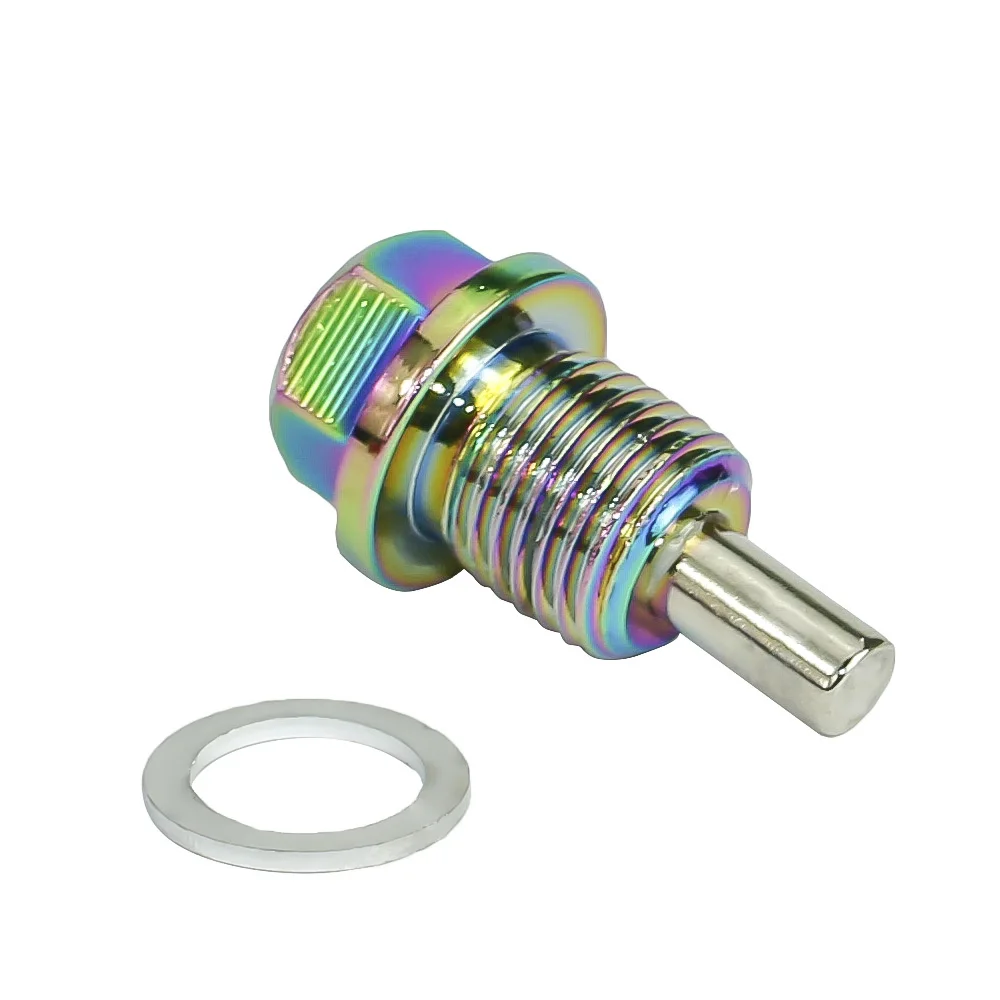 M20 M16 M14 M12*1.5 / 1.25 Aluminum Neo Chrome Magnetic Oil Drain Plug Oil Drain Bolt Oil Sump drain plug nut