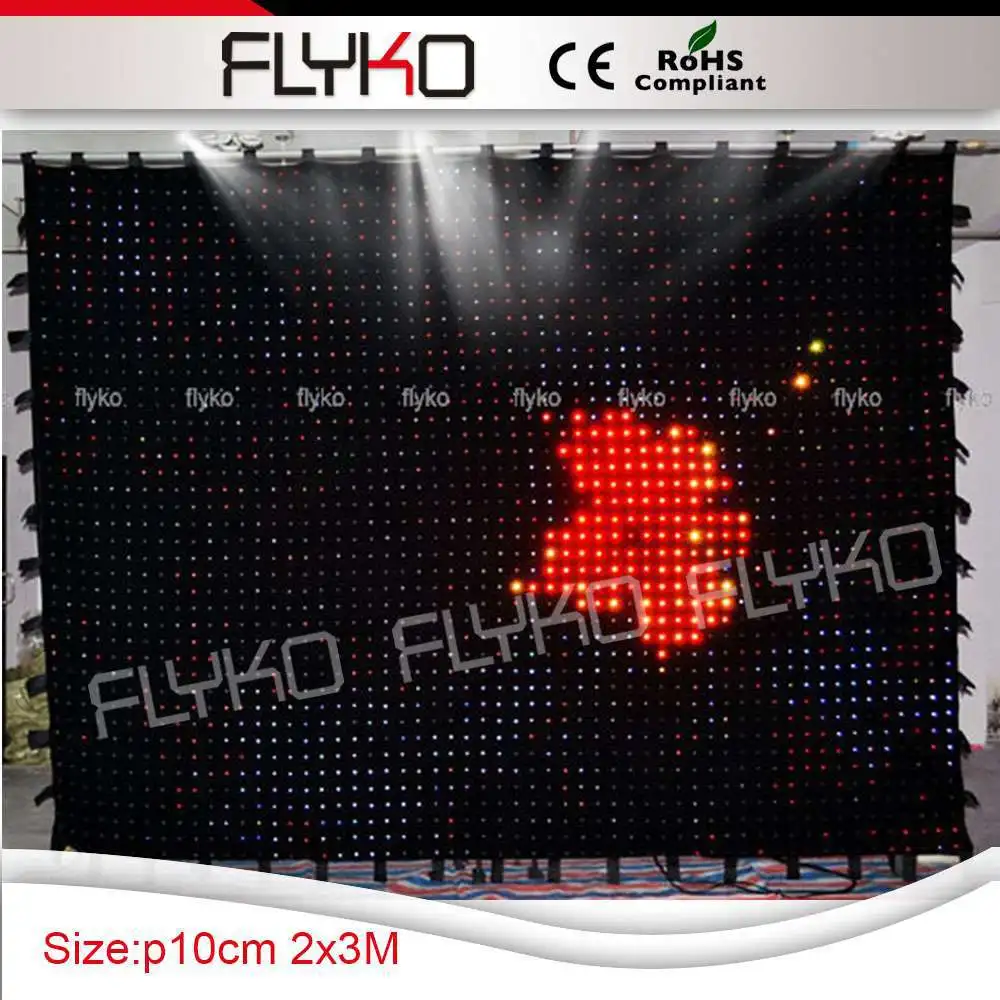 Top led display video Cloth curtain display rgb animation For Night Club