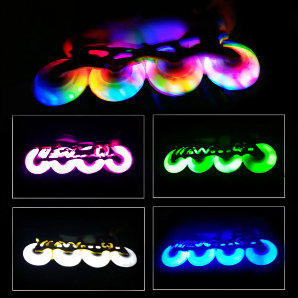 

LED Light Flashing Speed Skate Wheel with magnetic core 8 Pieces 100% Original 85A 90 100 110mm Skating PU Wheels Free Shipping