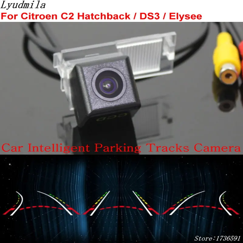 

Lyudmila Car Intelligent Parking Tracks Camera FOR Citroen C2 Hatchback / DS3 / Elysee Car Back up Reverse Rear View Camera