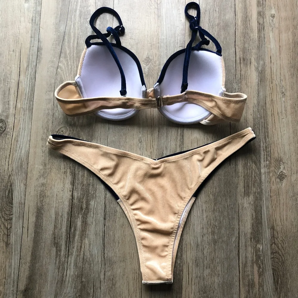 2019 seksowne Bikini Set Push Up stroje kąpielowe kobiety Biquini stanik strój kąpielowy usztywniany biustonosz kobiet strój kąpielowy maillot de