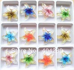 12X Handmade Starfish Murano Lampwork Glass Pendant ,GP9