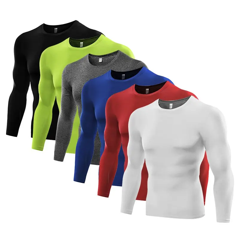 Men's Compression Running Sport Shirt Long Sleeve Running T-shirts Gym Clothing Fitness Tight Soccer Jersey Quick Dry