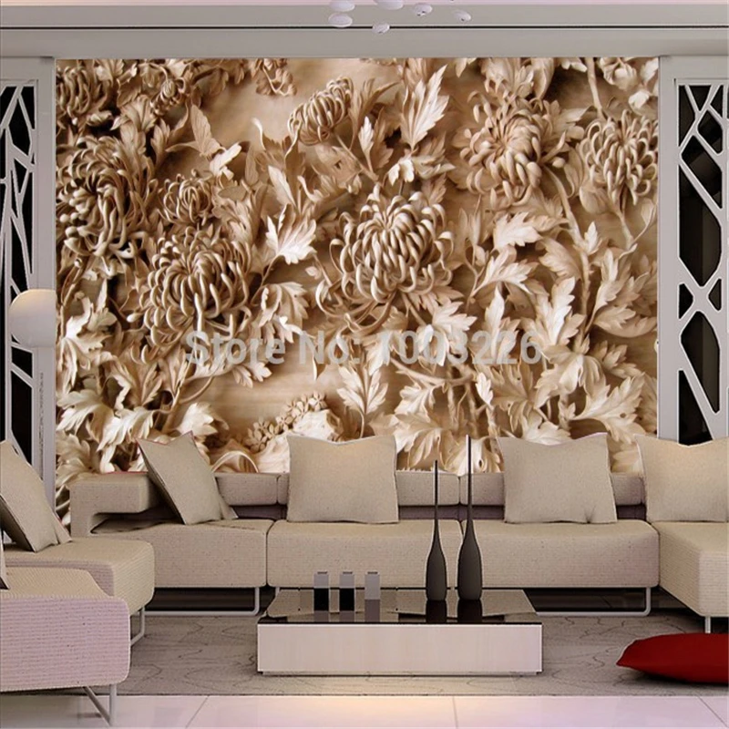 beibehang Three-dimensional carvings petal wedding room background wall paper Customize papel de parede photo wallpaper roll