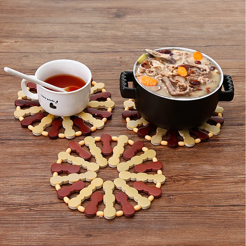 Bamboo Thermal Isolation Mat Bowl Tea Cup Sandpot Mat table mat  coasters  placemat  table mats for dining table