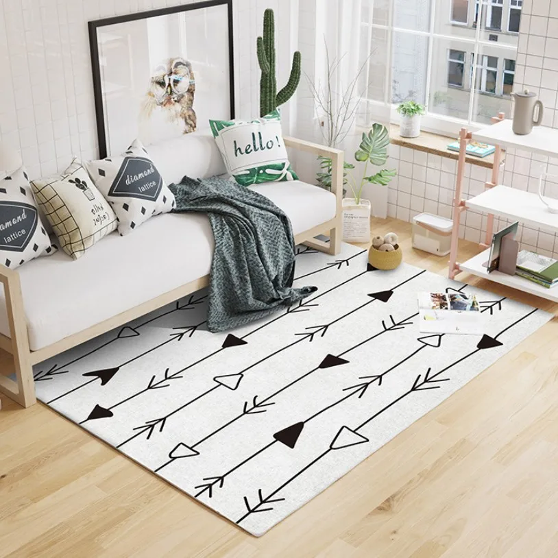 

NEW INS Morocco Style Beige White Geometric Pattern Living Room Rug, Pastoral home decoration Bedroom Carpet, Nordic floor mat