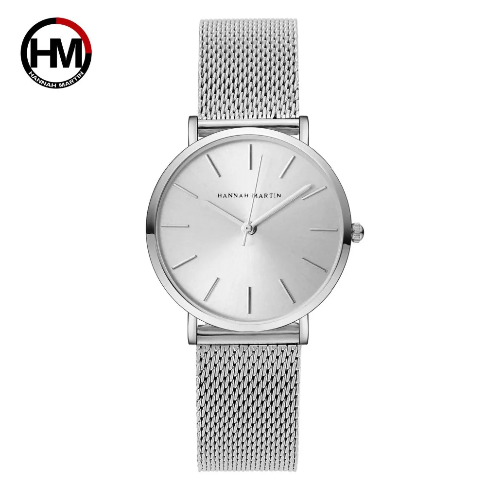 Relógio feminino pulseira quartzo, relógio de pulso prata malha de aço 36mm à prova d\'água xfcs