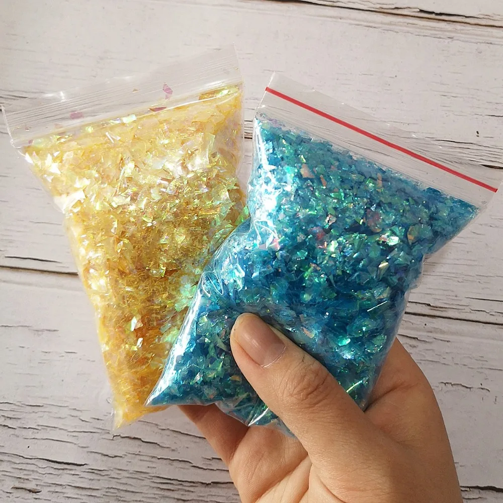 40g/pack Colorful Glittering Shell Sugar Paper Sequins Toys for Kids Slime Crystal Mud Filler Decoration Material Accessories