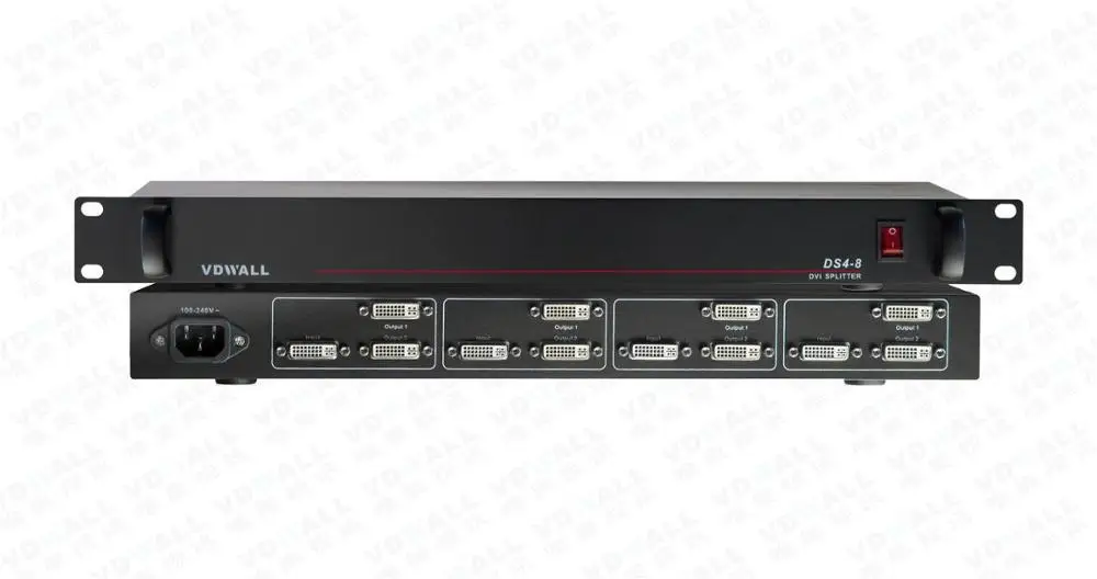 VDWALL DS4-8 DVI Splitter 4 in 8 out which consist of four independent DVI splitters