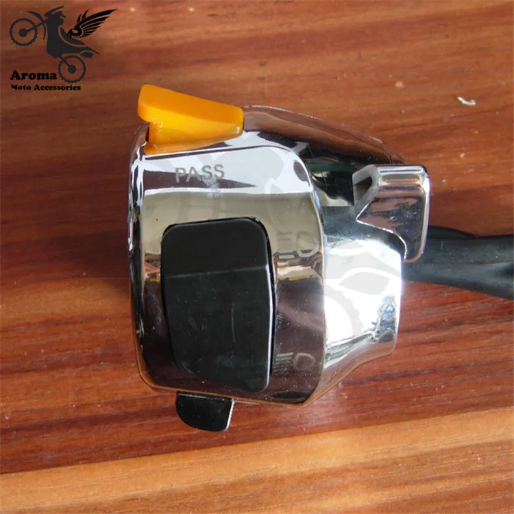 22MM chrome silver multifunction headlight turn signal light power horn multi-function motorbike control motorcycle switch moto