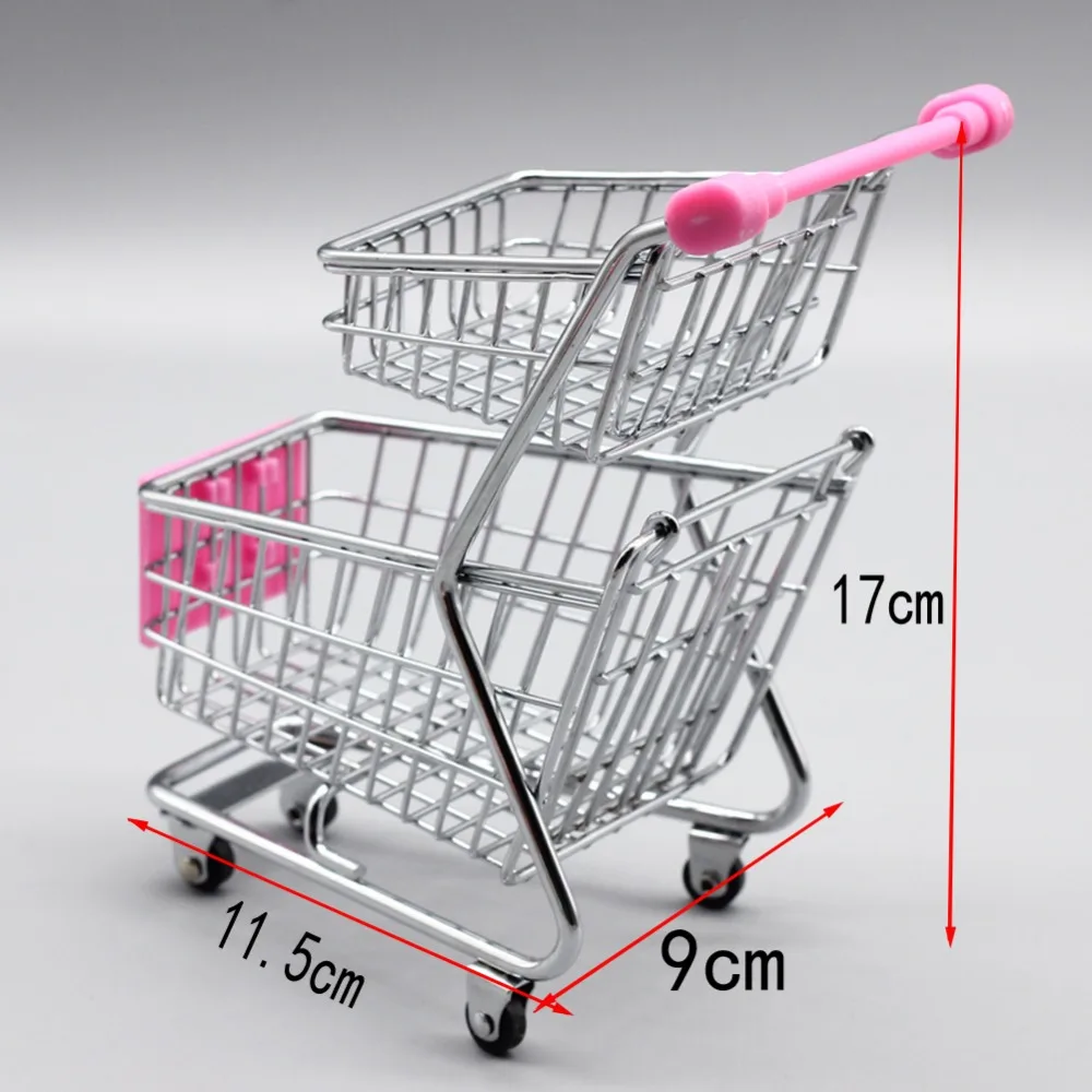 Mini Supermarket Handcart Toy Shopping Utility Cart Mode Storage Funny Folding Shopping Cart for Chi