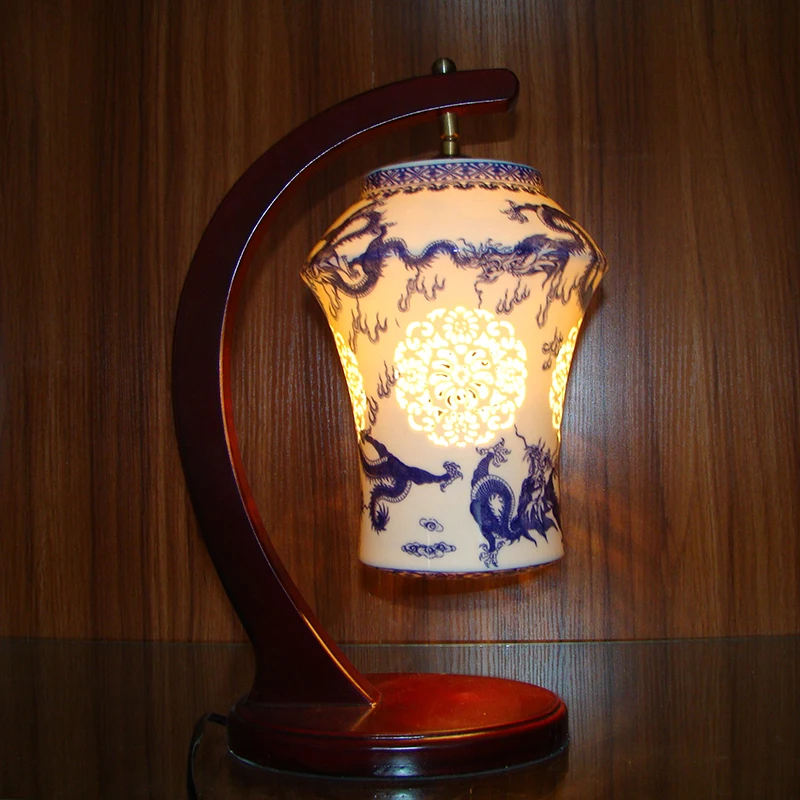 Antique Jingdezhen Chinese Porcelain Ceramic Table Lamp vintage decorative bedside living room wedding table lamp