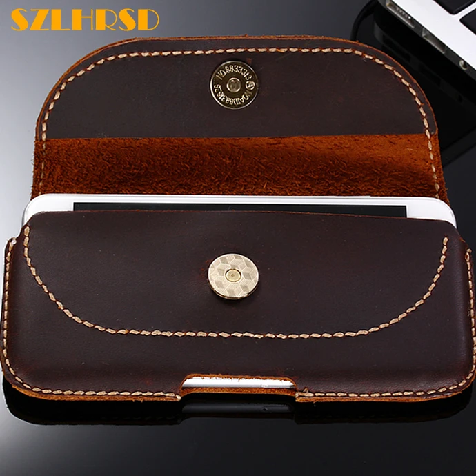 SZLHRSD Vintage Belt Clip Phone Bag for Oukitel WP5000 5.7inch Case Genuine Leather Holster cover high quality