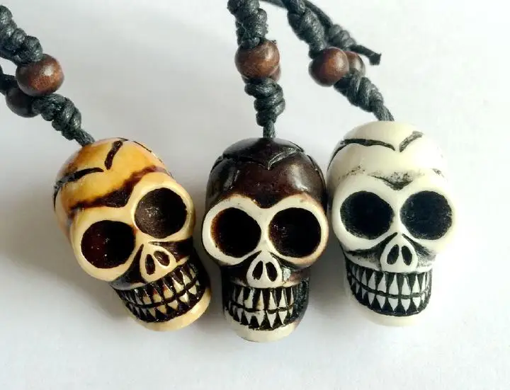 12 pcs Personality Punk Rock Skull Charms Casual Jewelry Skeleton Necklace