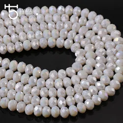 4mm Austria White Spacer Rondelle Crystal Beads Beads for Needlework Women Diy Accessories Pearls Loose Facet Glass Beads Z141