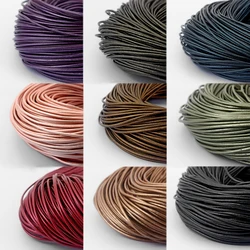 10meter Multi-Color 2mm Round Genuine Leather Thong Cord Rope String For DIY Bracelet Necklace Jewelry Findings Accessories