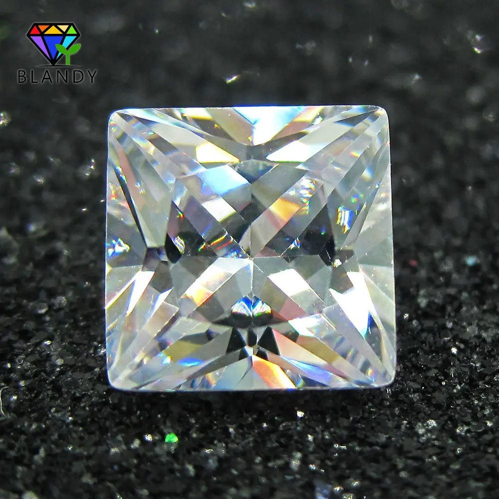 50pcs/lot 1.5*1.5mm~5*5mm Loose CZ Stone Square Cut 5A Grade White Cubic Zirconia Stone Synthetic Gems For Fashion Jewelry