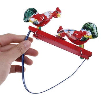 1 sztuk kurczak jeść ryż antyczny z cyny zabawki skończyć zabawki metalowe rękodzieło Robot/samochód/pociąg kolekcja fotografia rekwizyty świąteczny prezent