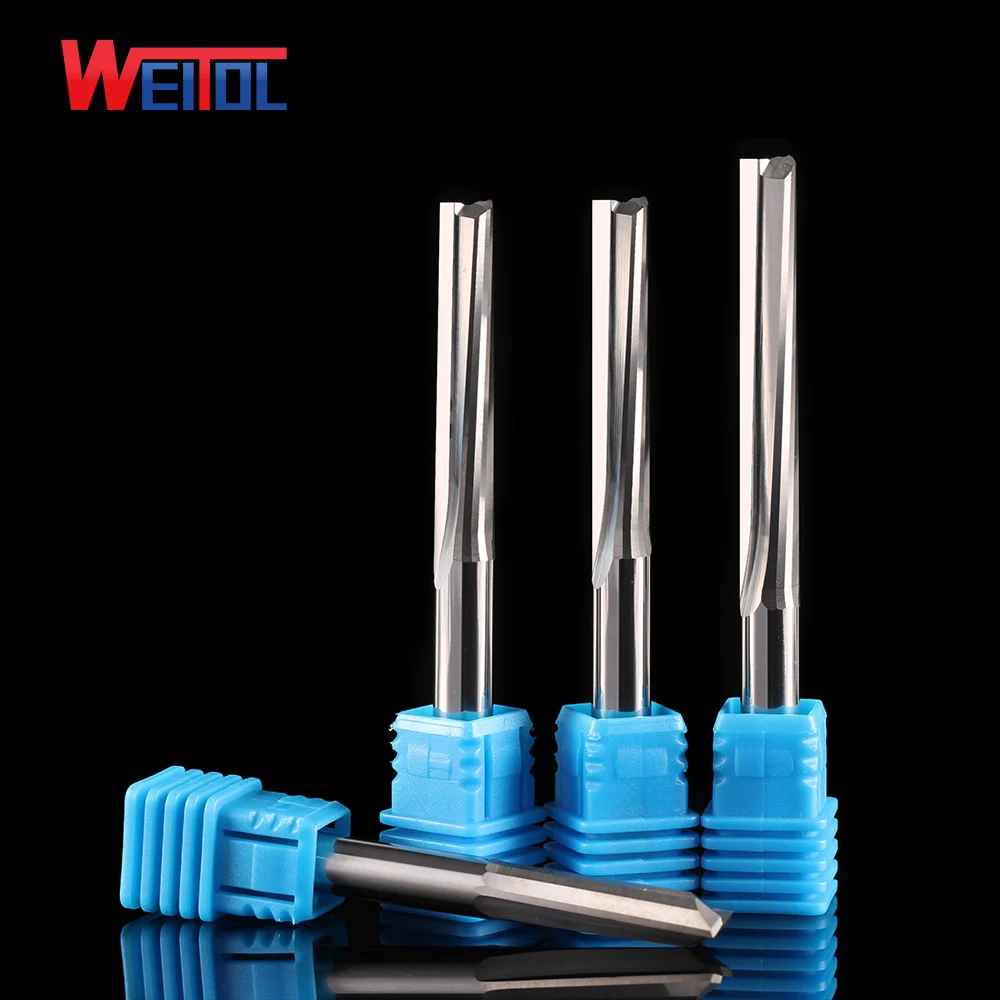 Weitol spedizione gratuita 10 pz 3.175mm due flauti fresa diritta carburo di tungsteno doppie flauti frese utensili CNC