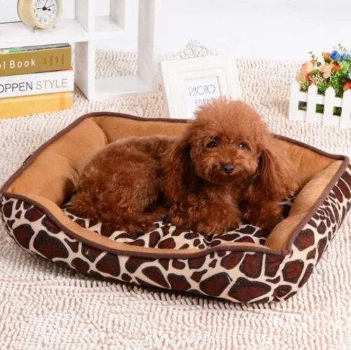 All Season Zebra Dog Bed Soft Cotton Leopard Giraffe Pet Mats Breathable Puppy Cat kenne Warm Large Dog House Sofa Bed Four Size