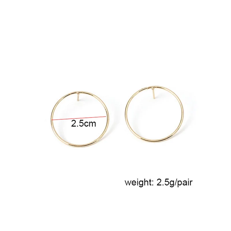 Simple Trendy Geometric Round Circle Stud Earrings for Women Korean Ear Studs Earing Brincos Ear Jewelry Girls Gift RY40 image 5