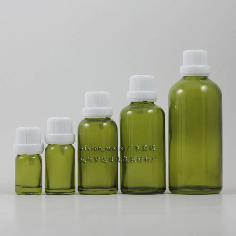 

100ml light green dropper glass bottle with white anti-theft screw cap,dropper glass essential oil bottle,cosmetic container